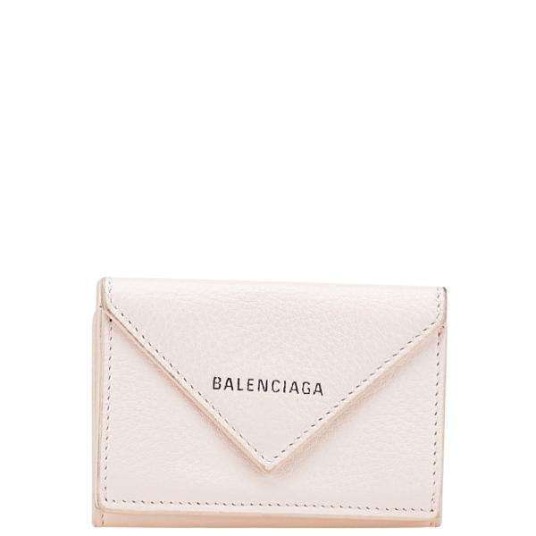 【未使用級】バレンシアガ ペーパーミニウォレット 折り財布 三つ折り ピンク BALENCIAGA バレンシアガ ミニペーパーウォレット 3つ折り財布