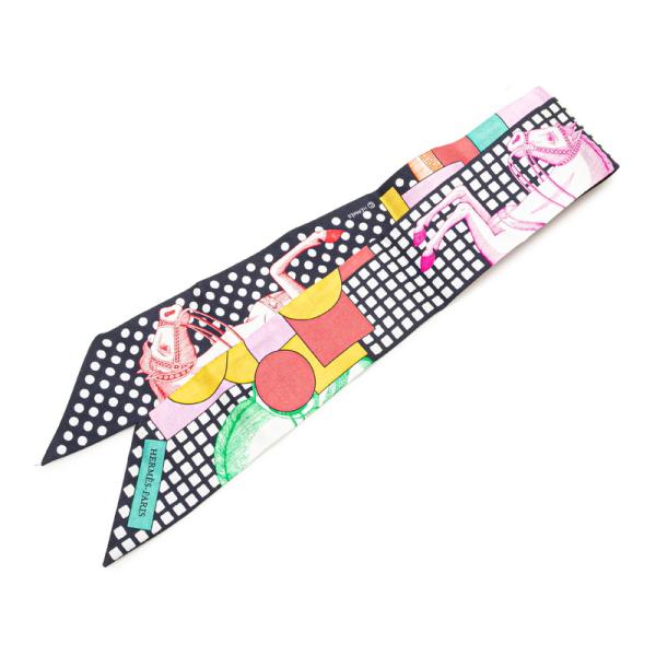 HERMES エルメス ツイリー Cavalier en Formes スカーフ ネイビー  