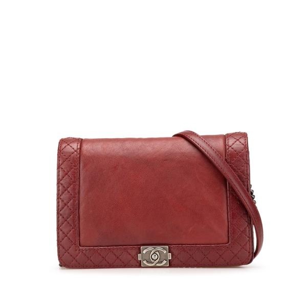 シャネル ボーイシャネル ココマーク チェーン ショルダーバッグ ラムスキン レディース CHANEL 【1-0212450】 CHANEL（シャネル） ボーイシャネル ココマーク チェーン ショルダー