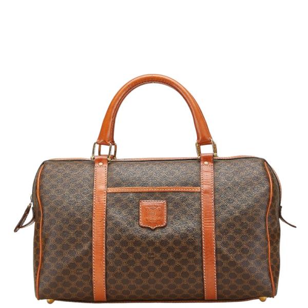 【美品】CELINE　ハンドバッグ ボストンバッグ 黒マカダム PVC レザー CELINE - CELINE セリーヌ マカフダム柄 PVCxレザー