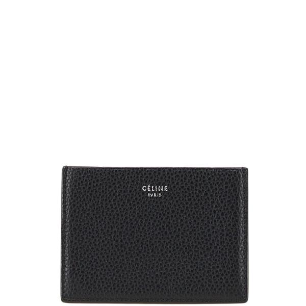 CELINE（セリーヌ） ロゴ カードケース ブラック レザー レディース