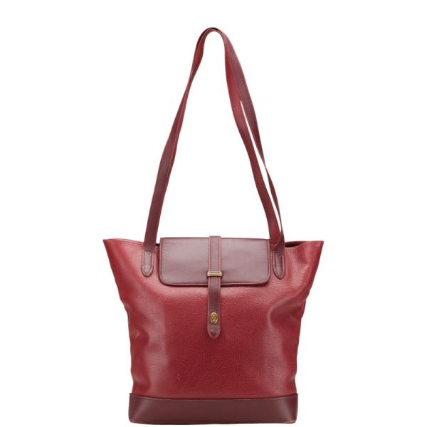 美品✨ Cartier カルティエ ハンドバッグ レザー ボルドー レディース Cartier カルティエ トートバッグ ショルダーバッグ ワインレッド