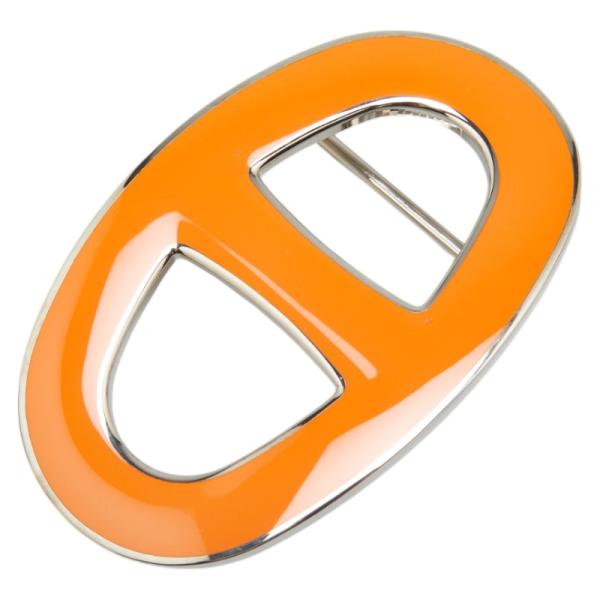 HERMES エルメス シェーヌダンクル バックル オレンジ シルバー