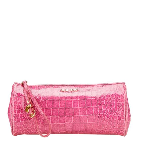 miu miu ギャザー加工ポーチ ピンク 即購入OK miu ミュウミュウ