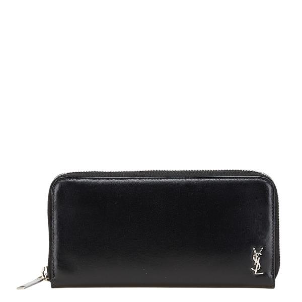 ★Music商品YSL（ロゴ＆ファスナー•シルバー） ラウンドファスナー YVES SAINT LAURENT イヴ サンローラン 長財布 ラウンド