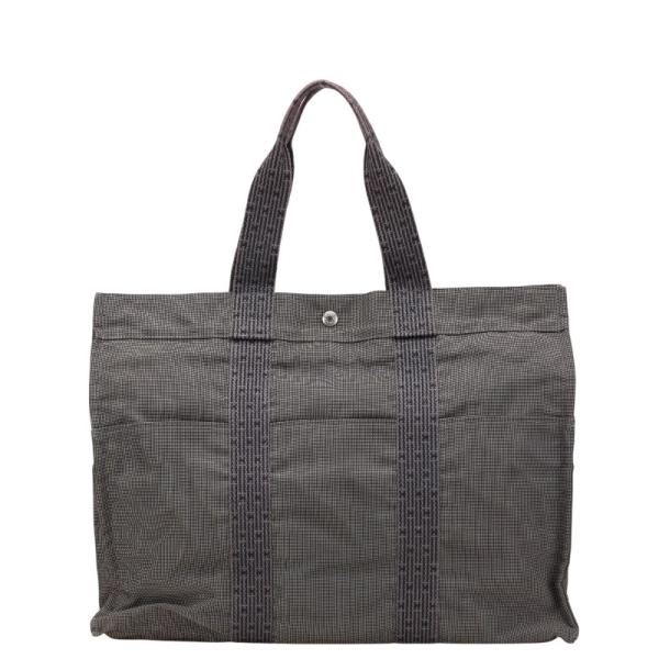 美品 HERMES エールライン カバス トートバッグ キャンバス グレー系 b HERMES（エルメス） エールライントートGM トートバッグ ハンドバッグ