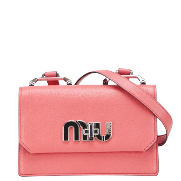 値下げミュウミュウ　可愛いピンクバック中古品です。 楽天市場】ミュウミュウ MIU MIU バッグ ピンク レザーx金属