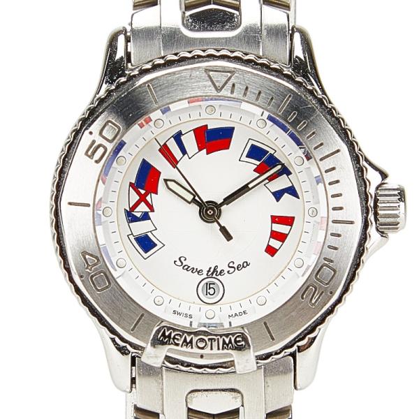 コルム メモタイム セイブ ザ シー 腕時計 クオーツ ホワイト文字盤  