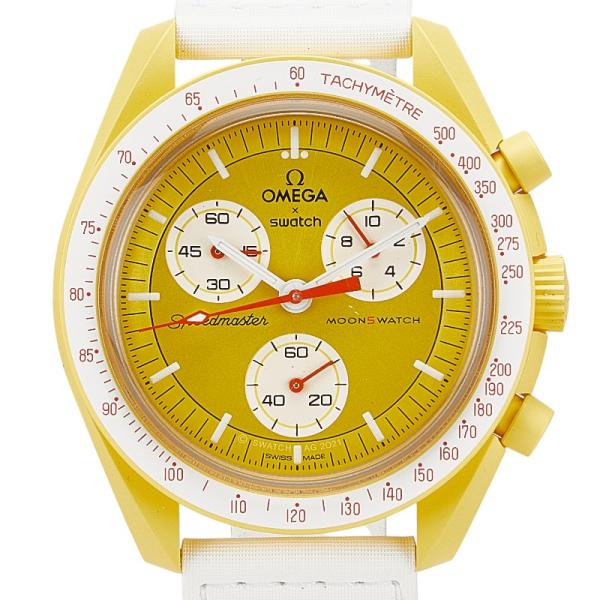 オメガ × スウォッチ SWATCH ミッション トゥ ザ サン 腕時計 S033J100 クオーツ ゴールド文字盤 ナイロン バイオセラミック メンズ OMEGA 【1-0215504】 OMEGA（オメガ） × スウォッチ SWATCH ミッション トゥ ザ サン 腕時計