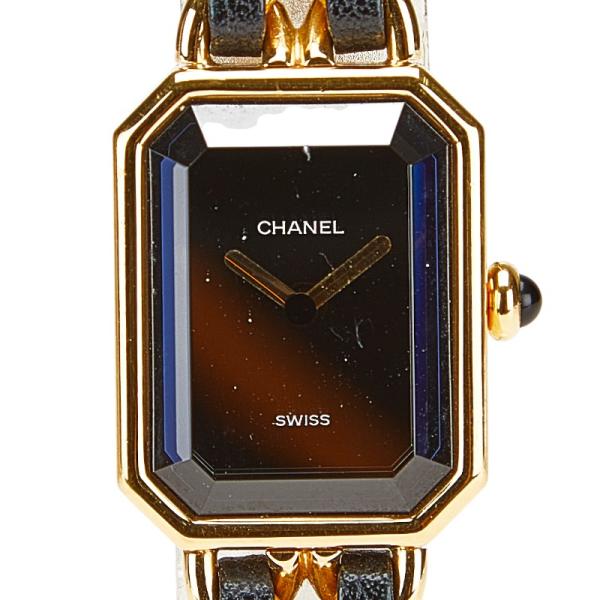 【美品】シャネルプルミエールXLサイズ腕時計、黒文字盤　正規品 CHANEL シャネル プルミエールXL 腕時計 クオーツ 黒文字盤 SS