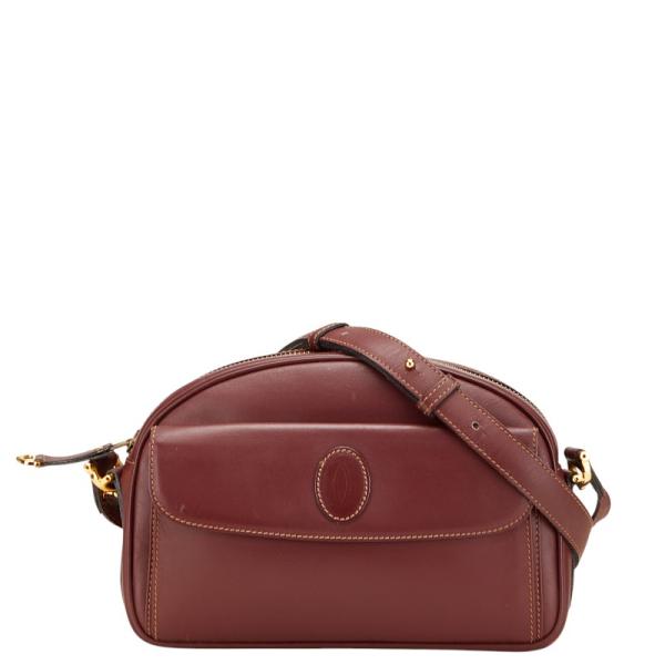 カルティエ マストライン ショルダーバッグ ワインレッド