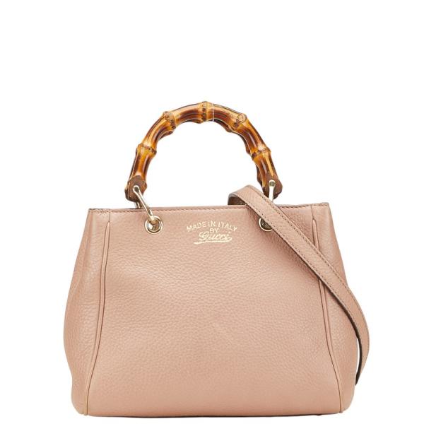 GUCCI バンブー　フリンジ　ショルダーバッグ ポシェット　ピンク GUCCI - 限定☆GUCCI バンブー×クロコ 2WAY チェーンショルダー
