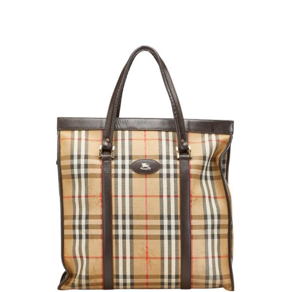 【美品】バーバリー ノバチェックキャンバスレザー トートバッグ シャドーホース BURBERRY バーバリー ノバチェック シャドーホース トートバッグ