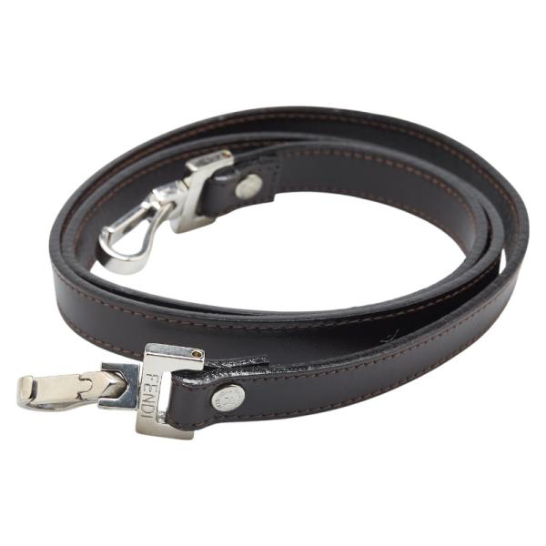 FENDI - フェンディ レザー グレー ピンク ショルダーストラップ 0150【中古】FENDI フェンディ レザー グレー ピンク ショルダーストラップ 0150