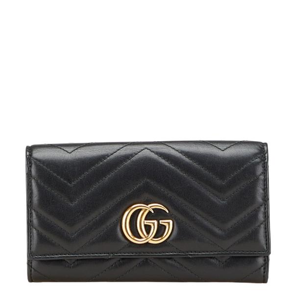 GUCCI グッチ GGマーモント 長財布 443436 ブラック レザー レディース  