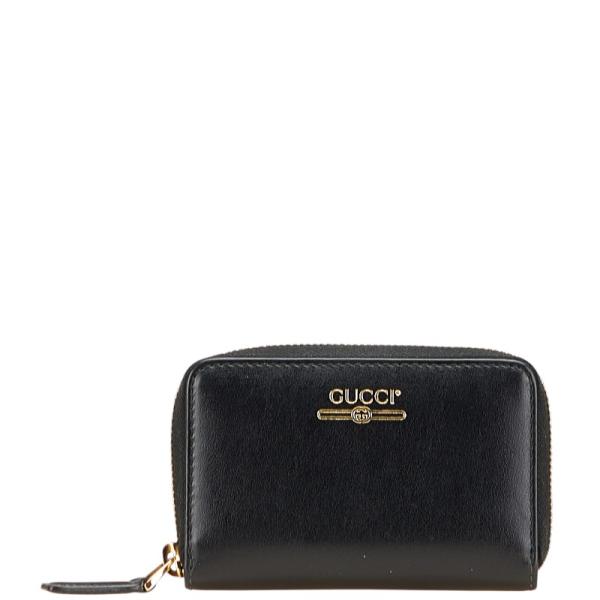 グッチ ロゴ ケース 547597 ブラック レザー レディース GUCCI 【中古】 GUCCI（グッチ） ロゴ コインケース 547597 ブラック レザー