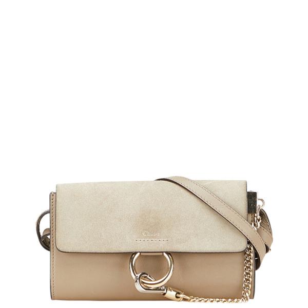 Chloe クロエ フェイ 斜め掛け ショルダーバッグ グレージュ