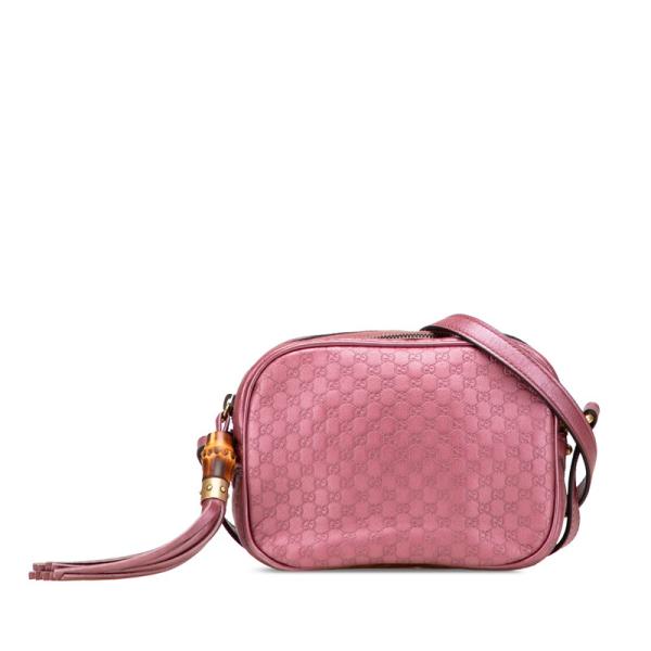 GUCCI グッチ マイクログッチシマ バンブー ショルダーバッグ