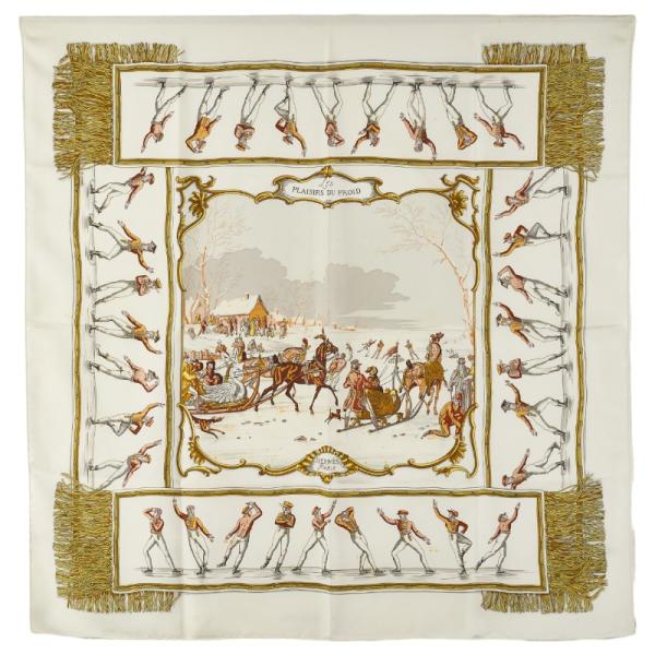 HERMES（エルメス） カレ90 LES PLAISIRS DU FROID 氷上の喜び