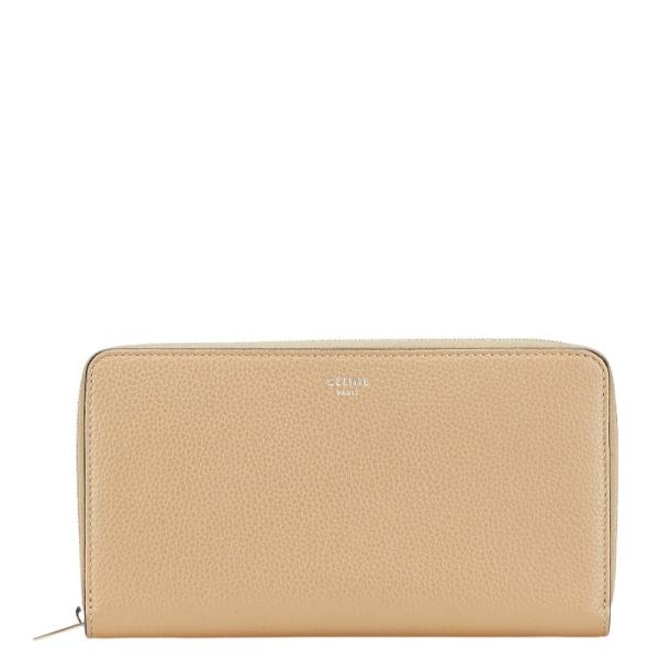 今週特別値下げ　美品　CELINE セリーヌ　長財布　ベージュ　グレー　箱 CELINE セリーヌ 長財布 ラウンドファスナー ベージュ レザー