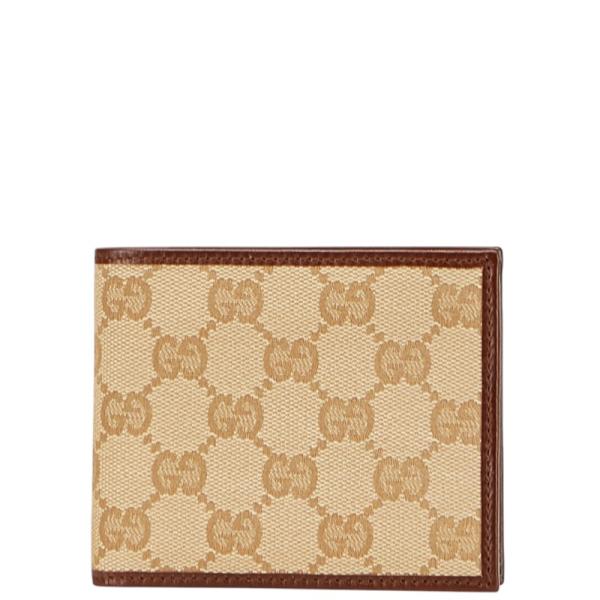 GUCCI グッチ GGキャンバス 二つ折り財布 260987 ベージュ