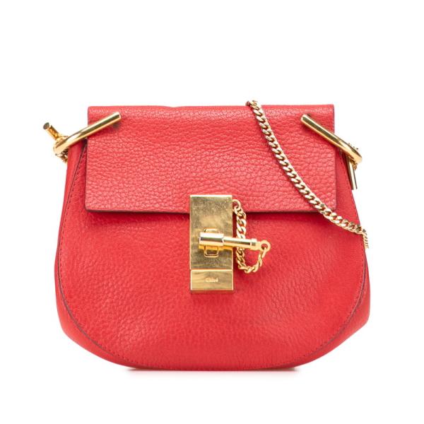 Chloe クロエ ワンショルダーバッグ ハンドバック leather RED Chloe クロエ ドリュー チェーン ショルダーバッグ 3S1031