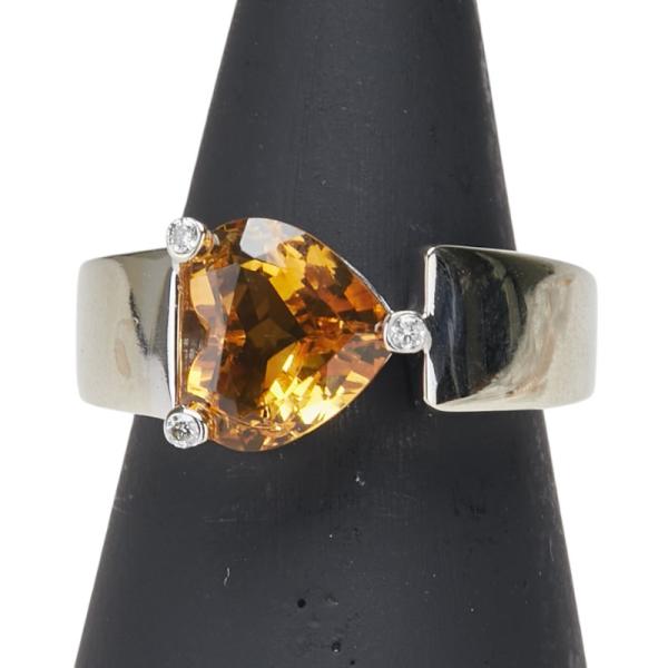 ハート型ホワイトゴールド　ダイヤリング9号 STAR JEWELRY - スタージュエリー ダイヤ ハートラウンドリング