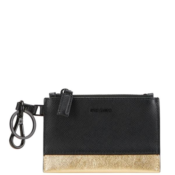 【大人気】PRADA　プラダ　レザーウォレット ゴールド系 コインケース　美品 PRADA プラダ コインケース ブラック ゴールド レザー メンズ