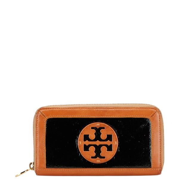 未使用トリーバーチ TORY BURCH レザーフラップ長財布 Bark 未使用