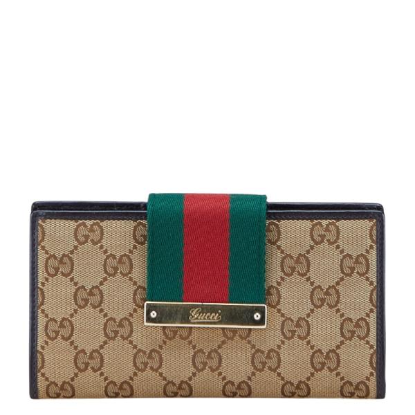 GUCCI グッチ GGキャンバス ウェビング シェリーライン 長財布 181672  