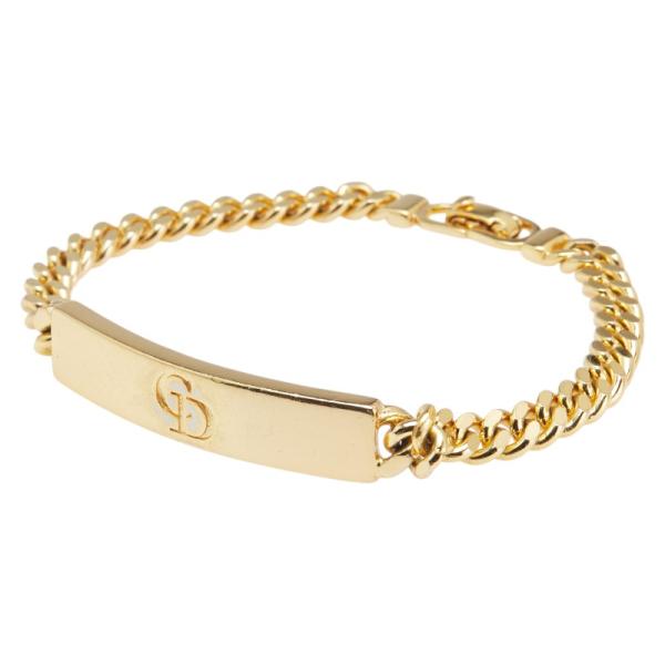 Christian Dior 喜平チェーンプレートブレスレット　ゴールド　美品 クリスチャンディオール ブレスレット ゴールド 喜平チェーン