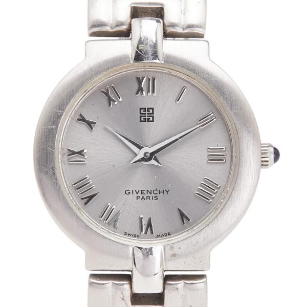 【稼働】GIVENCHY 腕時計 スクエア クォーツ レディース シルバー 稼働】GIVENCHY 腕時計 スクエア クォーツ レディース シルバー