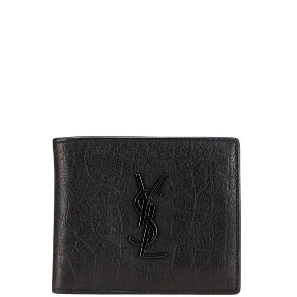 SAINT LAURENT サンローラン 財布 L字 クロコ型押し レザー 小銭 サンローランパリ SAINT LAURENT 財布 L字ファスナー コンパクト