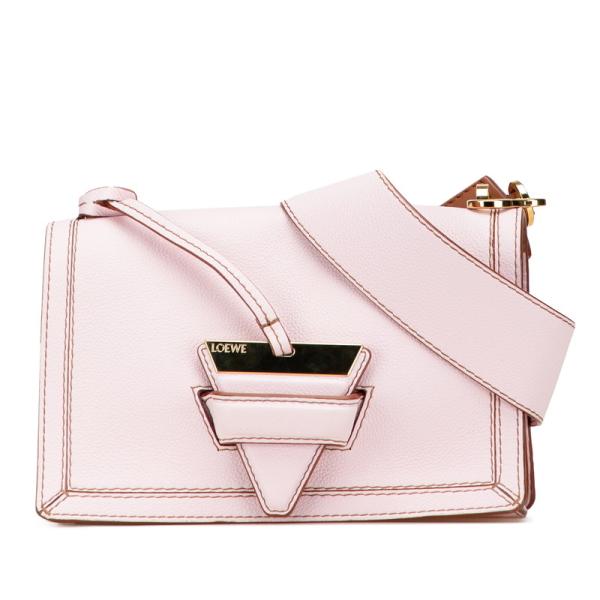 LOEWE（ロエベ） バルセロナ ショルダーバッグ ピンク ブラウン レザー