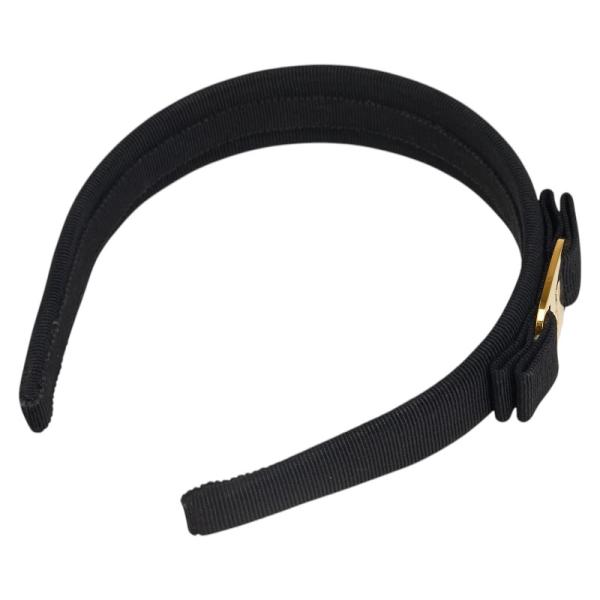 サルヴァトーレフェラガモ ヴァラリボン カチューシャ ヘアアクセサリー ブラック キャンバス プラスチック Salvatore Ferragamo【中古】 サルヴァトーレフェラガモ ヴァラリボン カチューシャ ヘア