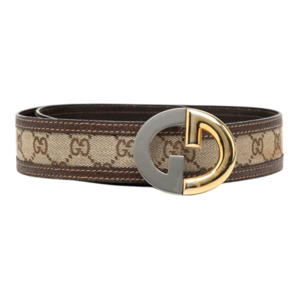GUCCI(グッチ) ベルト GG柄 アイボリー×ベージュ×ダークブラウン 楽天市場】GUCCI グッチ GGキャンバス インターロッキング Gバックル