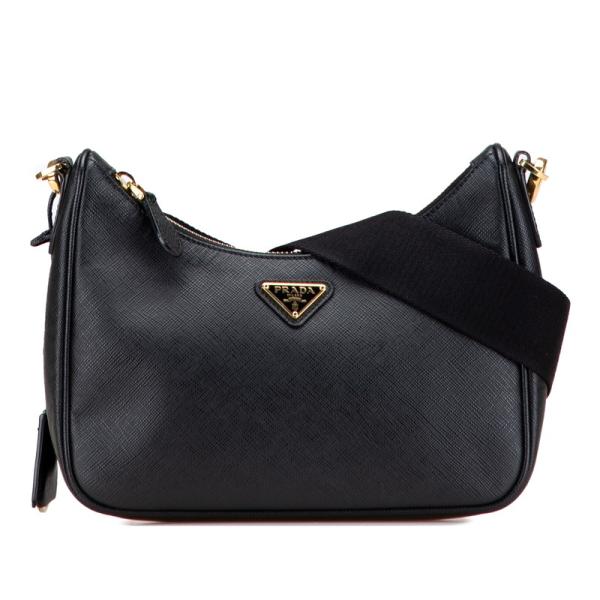 PRADA（プラダ） 三角ロゴプレート ショルダーバッグ 1BH204 ブラック