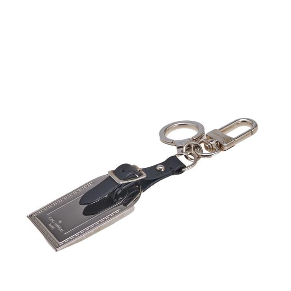 ルイ ヴィトン ラゲージタグ キーホルダー キーリング M67141 シルバー ブラック メタル レザー レディース LOUIS VUITTON 【中古】 LOUIS VUITTON（ルイ・ヴィトン） ルイ ヴィトン ラゲージタグ