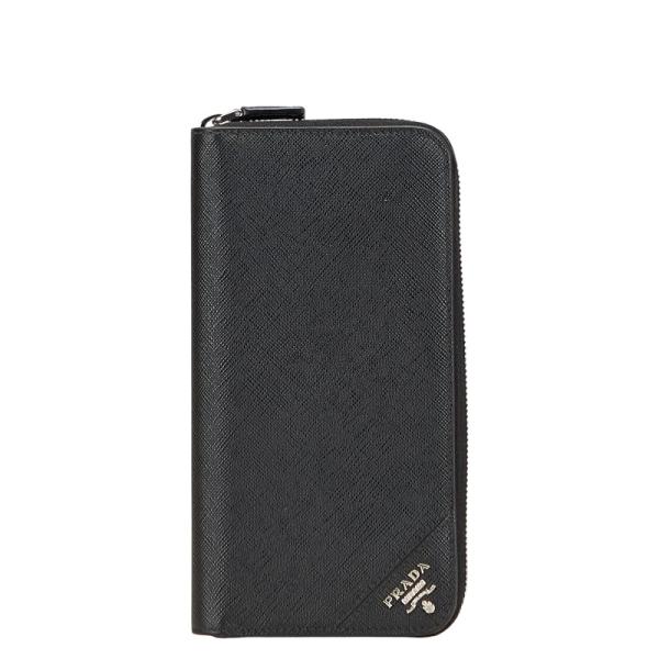 PRADA プラダ 三角ロゴプレート 長財布 ブラック サフィアーノレザー  
