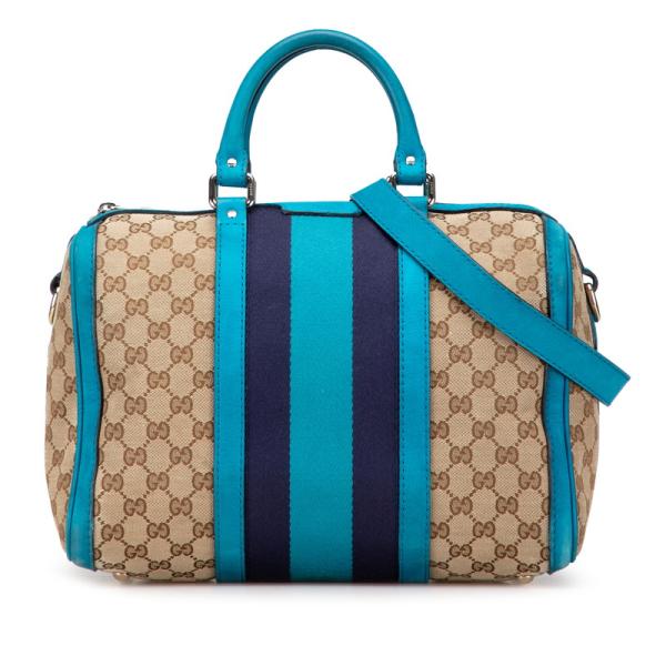美品 ✨ GUCCI ミニボストンバッグ 水色 キャンバス GUCCI グッチ GGキャンバス ミニボストンバッグ ショルダー