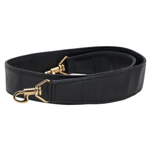 GUCCI（グッチ） ショルダーストラップ ブラック ゴールド レザー