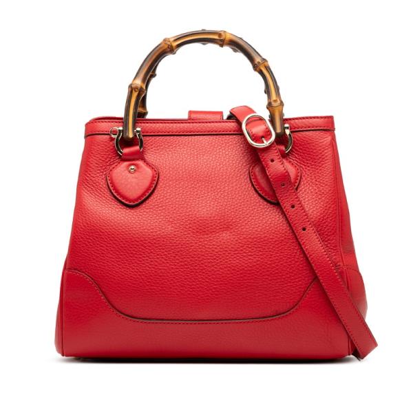 希少色・美品✨グッチ ハンドバッグ ダイアナ バンブー レザー レッド