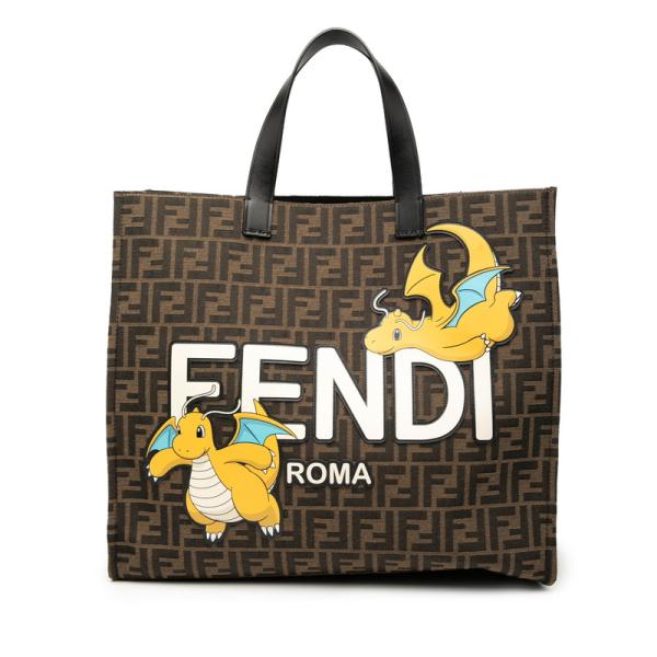 フェンディ フラグメント ポケモン ズッカ カイリュー トートバッグ ショルダーバッグ 2WAY 8BH357 ブラウン レディース FENDI 【中古】 FENDI（フェンディ） フラグメント ポケモン ズッカ カイリュー トート