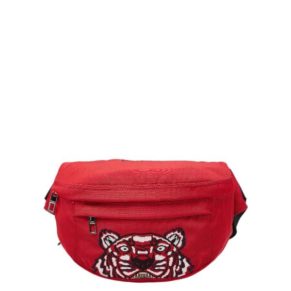ケンゾー タイガー ロゴ 刺繍 ボディバッグ レッド ナイロン レディース KENZO 【中古】 ginzaparis2_1-0236730