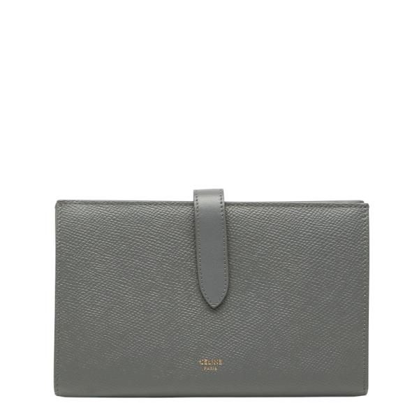 CELINE（セリーヌ） ラージ ストラップ ウォレット 長財布 グレー