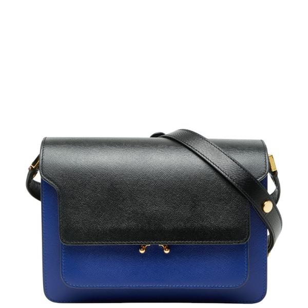 MARNI（マルニ） トランク ショルダーバッグ ブルー ブラック レザー