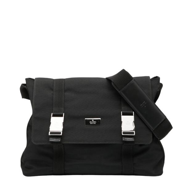 グッチ 斜め掛け ショルダーバッグ メッセンジャーバッグ 122373 ブラック ナイロン レザー レディース GUCCI 【中古】 GUCCI（グッチ） 斜め掛け ショルダーバッグ メッセンジャーバッグ