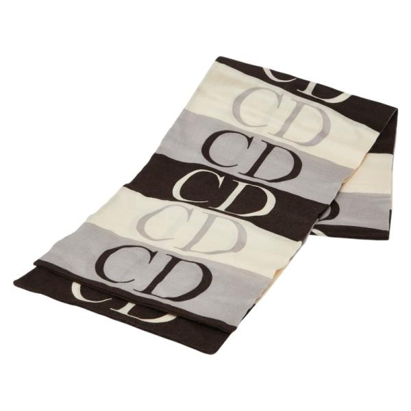 Christian Dior ロゴマフラー 黒/ベージュ Christian Dior ロゴマフラー ベージュ/ブラック Christian Dior ロゴ