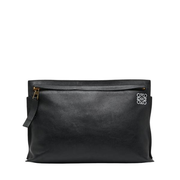 ロエベ LOEWE Tポーチ アナグラム ショルダーバッグ バッグ レザー レディース ブルー系 【中古】 LOEWE - ロエベ LOEWE Tポーチ アナグラム ショルダーバッグ バッグ