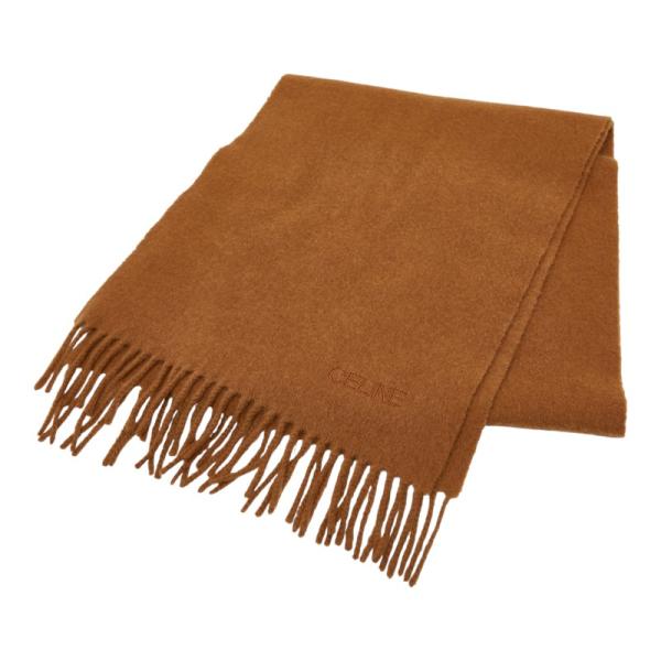 セリーヌ 良品 イタリア製 カシミヤ使用 ストライプ マフラー ブラウンベージュ セリーヌ 良品 イタリア製 カシミヤ使用 ストライプ マフラー ブラウン